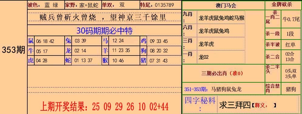 353期30码中特[图]