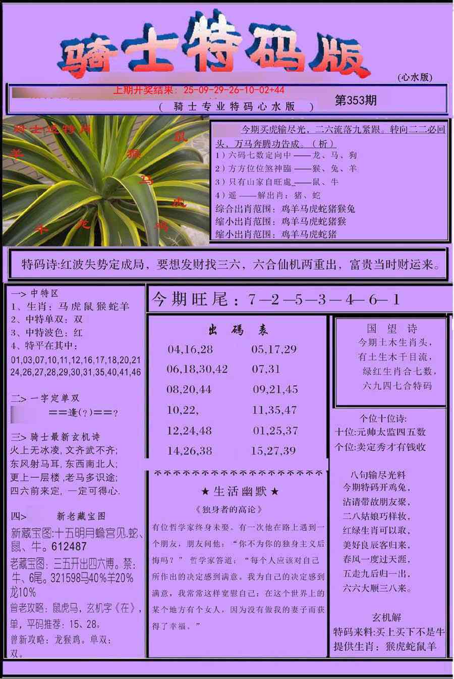 353期骑士特码版[图]