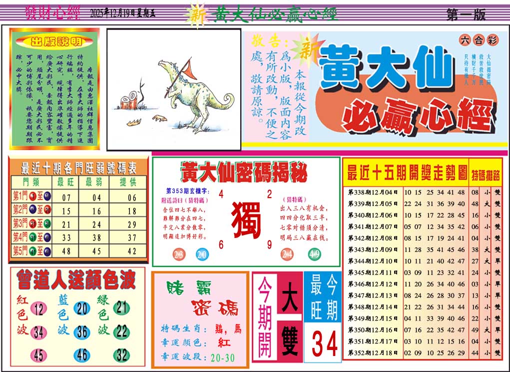 353期黄大仙必赢心经A[图]