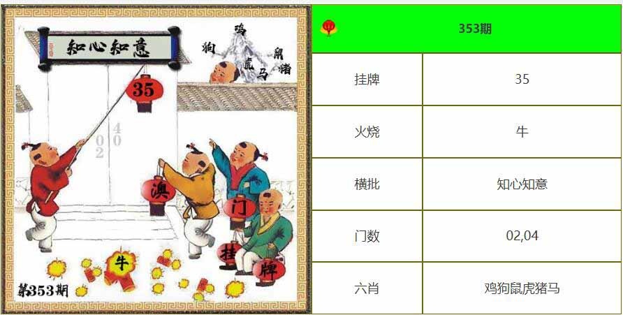 353期另版澳门挂牌[图]